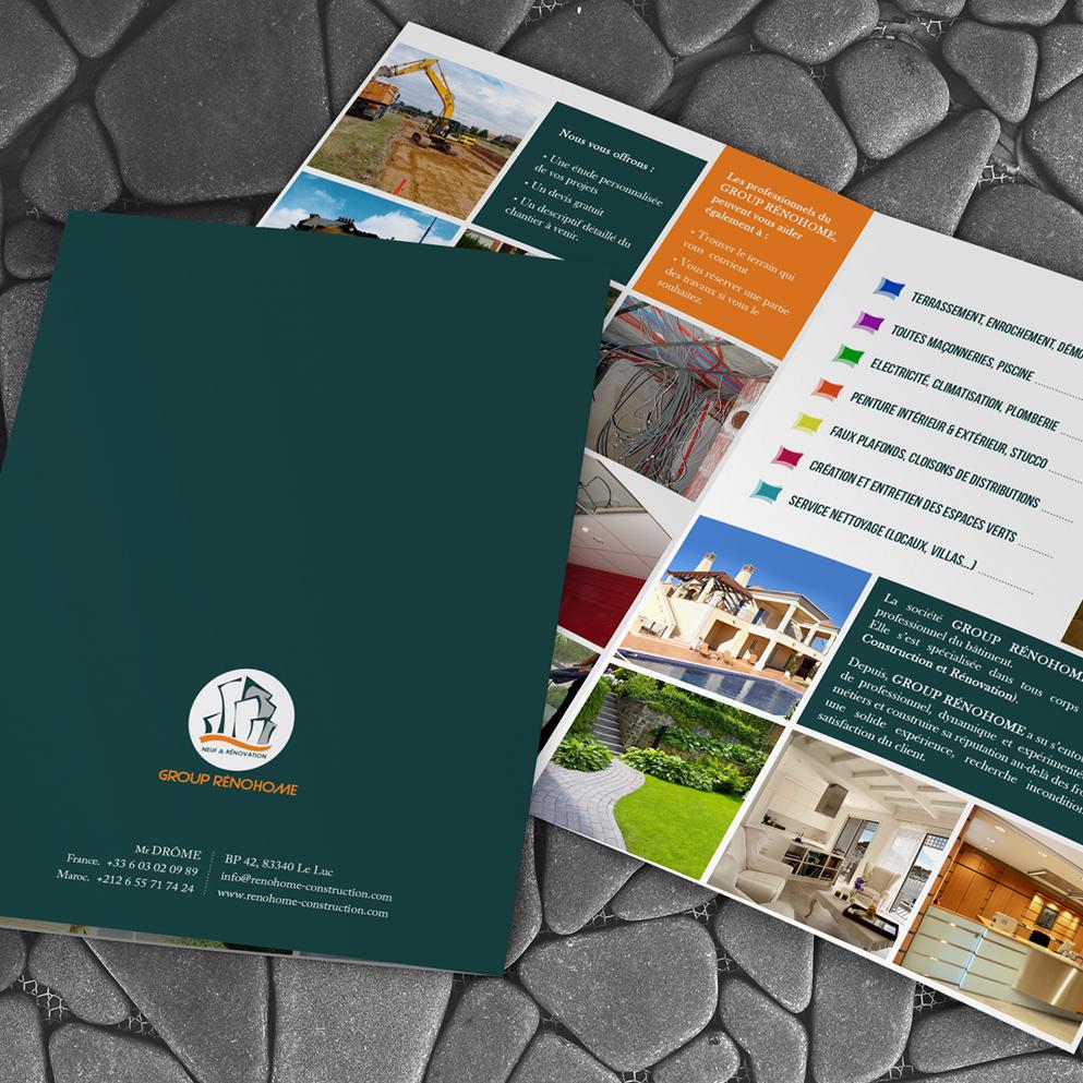 Design de brochure avec pages intérieures pour entreprise en France