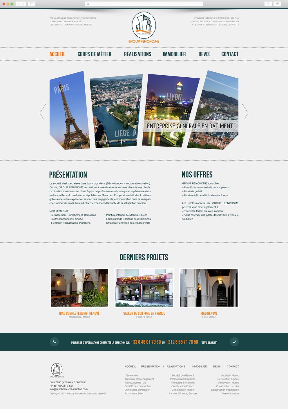 Maquette de site web pour entreprise en Belgique, Design freelance France