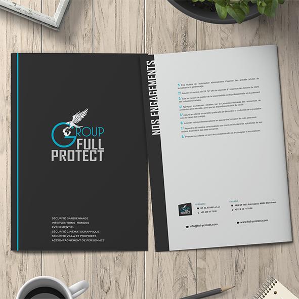 Group Full Protect : Infographie, Branding, Travaux d'impression, Brochure, Logotype, Web design, ...