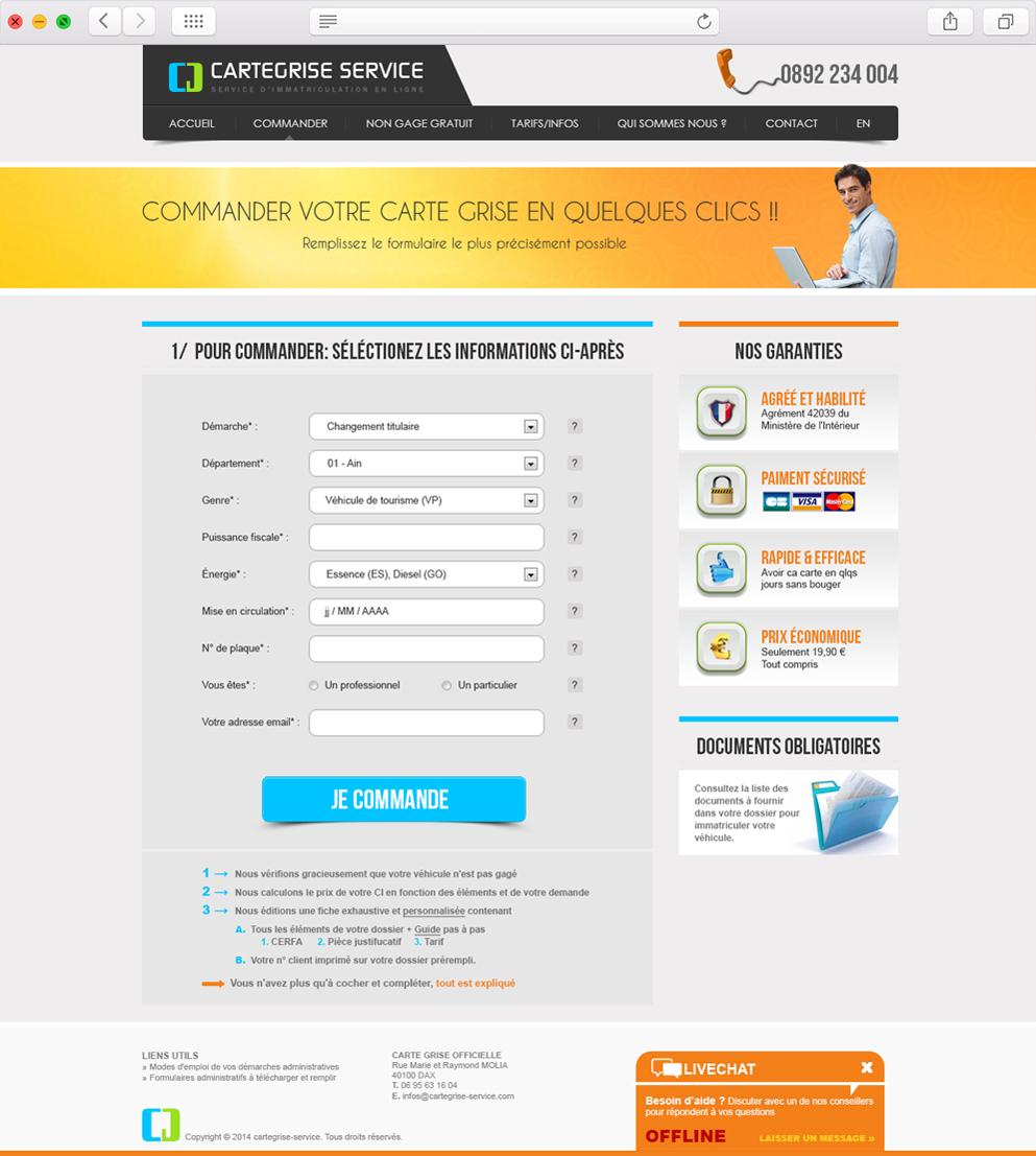 Création de site web dynamique pour société de service d'immatriculation en France