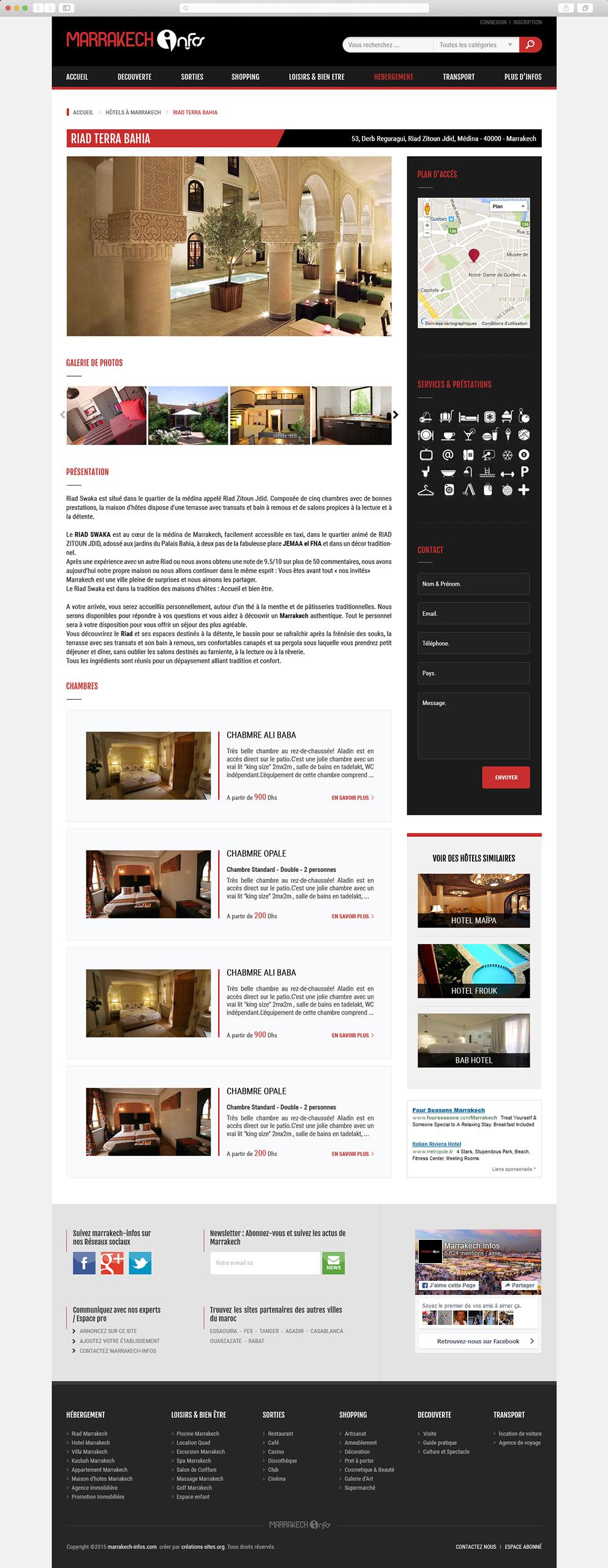 Design de site internet dynamique pour portail des bonnes adresses au Maroc