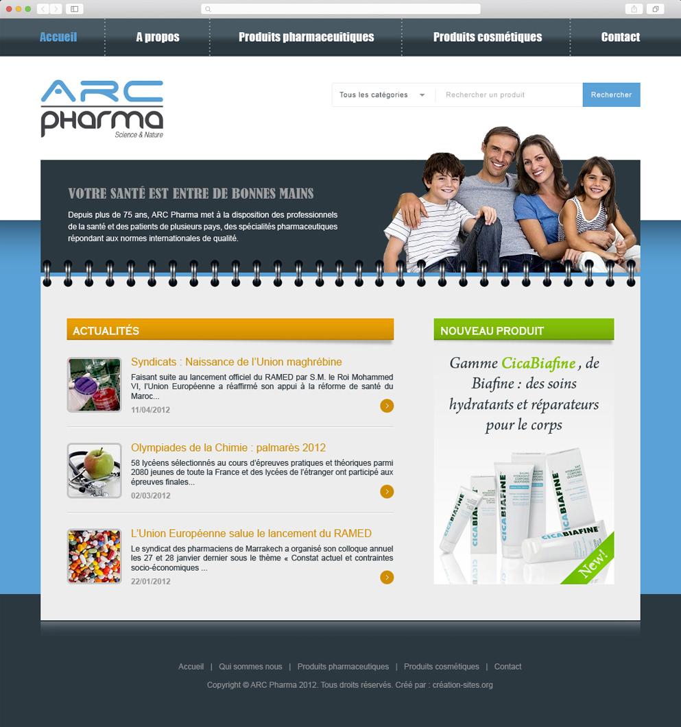 Design de maquette de site internet responsive pour entreprise pharmaceutique