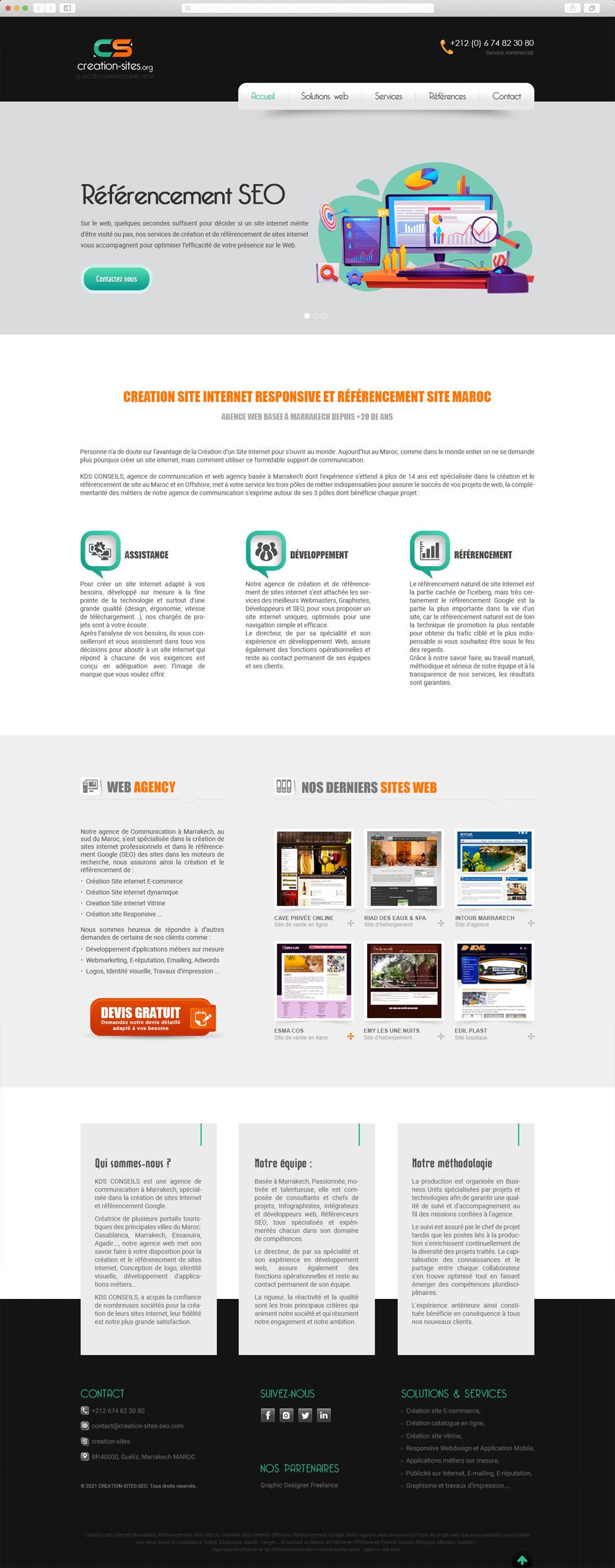 Design de chare graphique pour site internet d'agence de communication et marketing