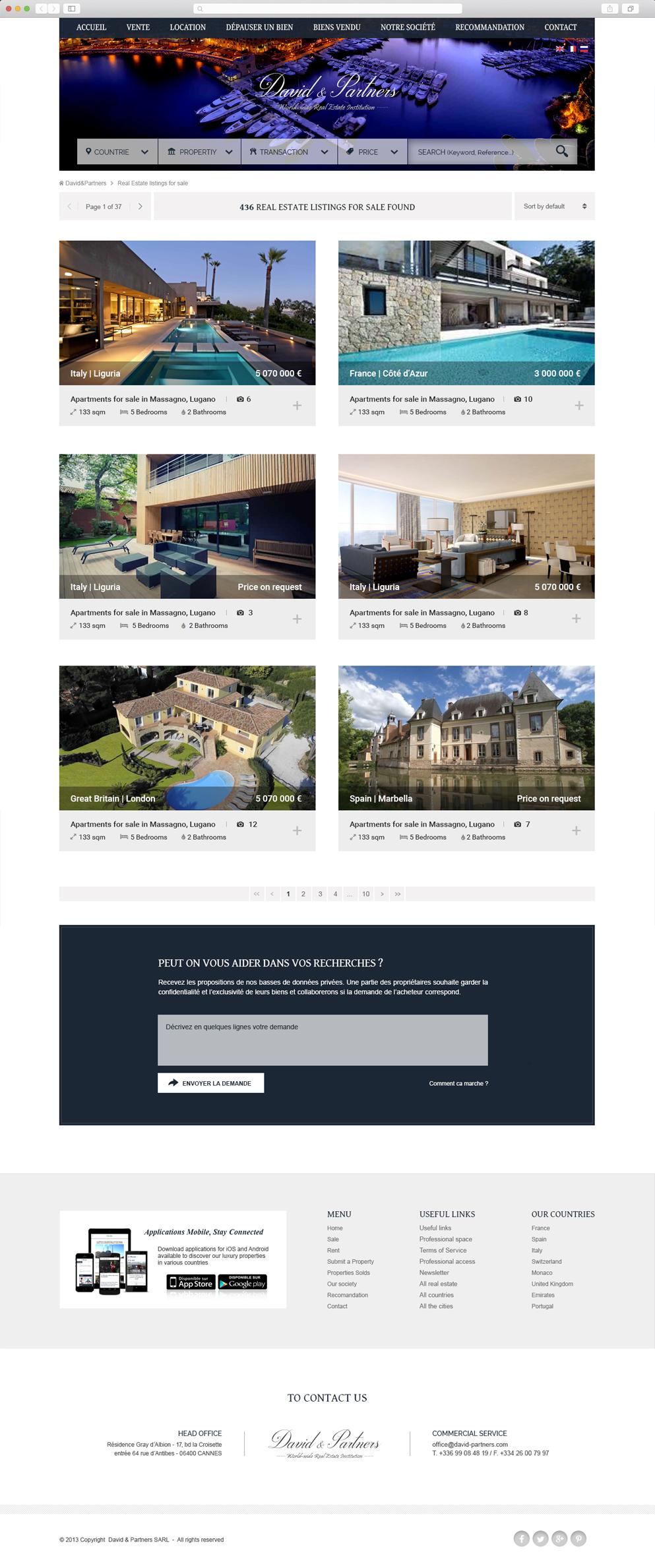 Design de charte graphique de site web pour agence immobilière en France