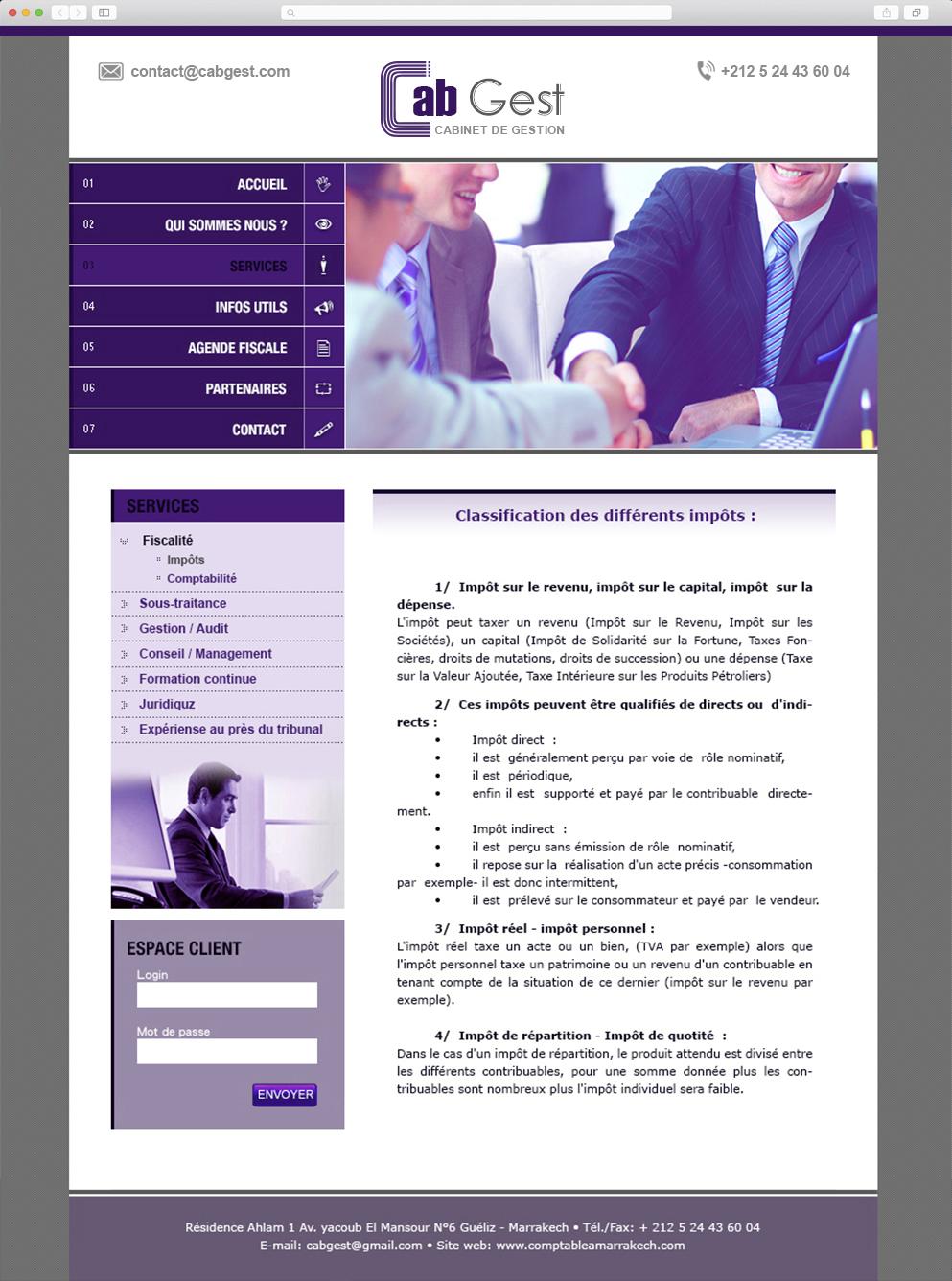 Création graphique de site web pour cabinet d'expertise comptable et fiduciaire