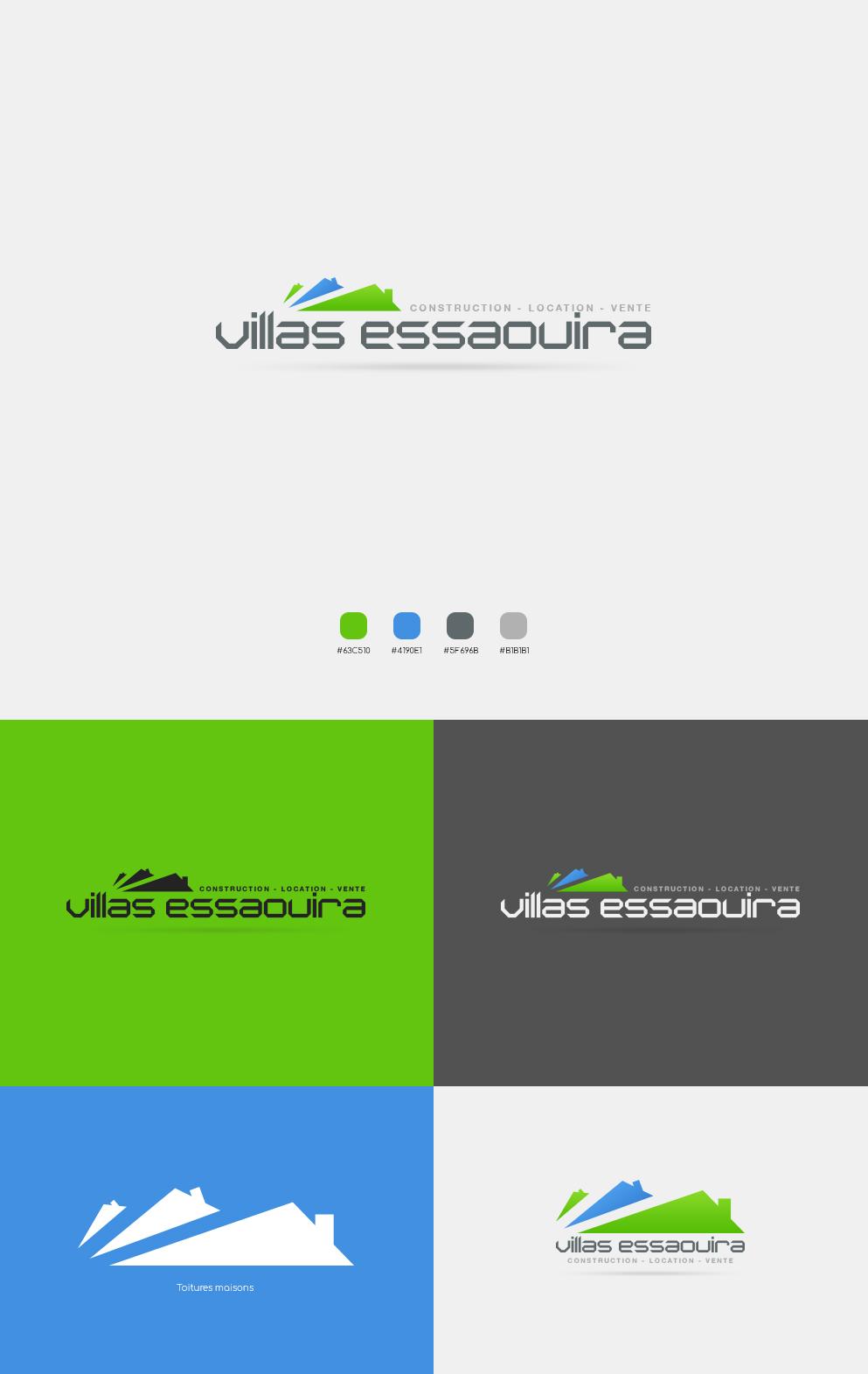 Présentations de logotype avec variations pour société de villas à Essaouira