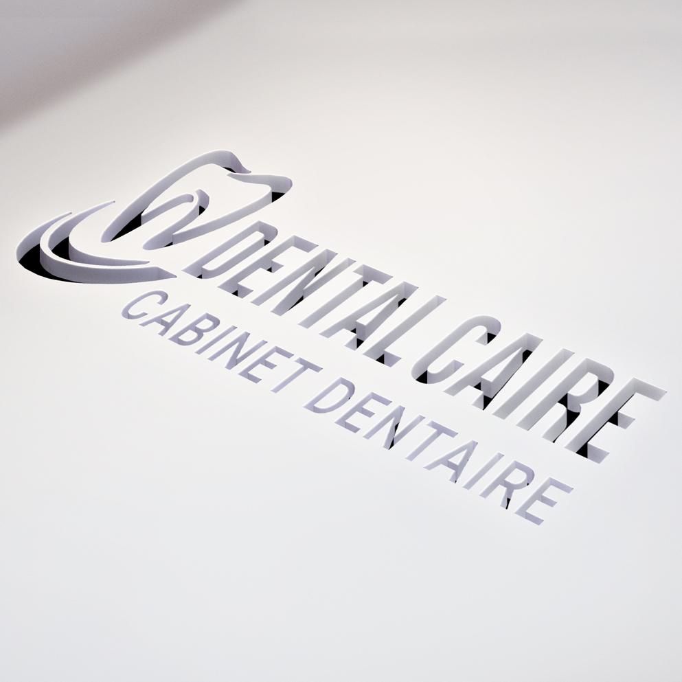 Conception graphique de logo gravé pour clinique dentaire de luxe au Maroc