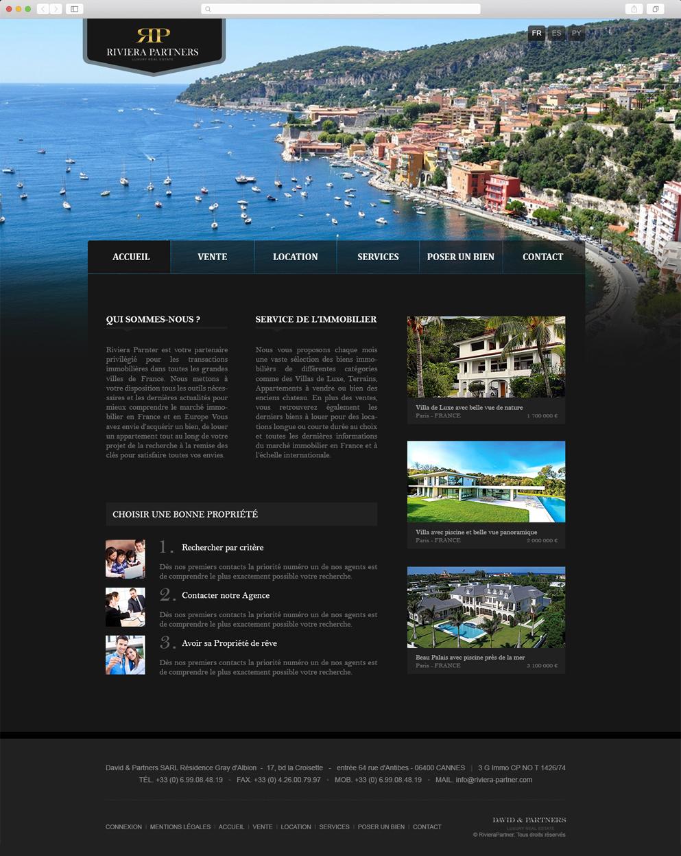 Design graphique de site web pour agence en France d'immobilier