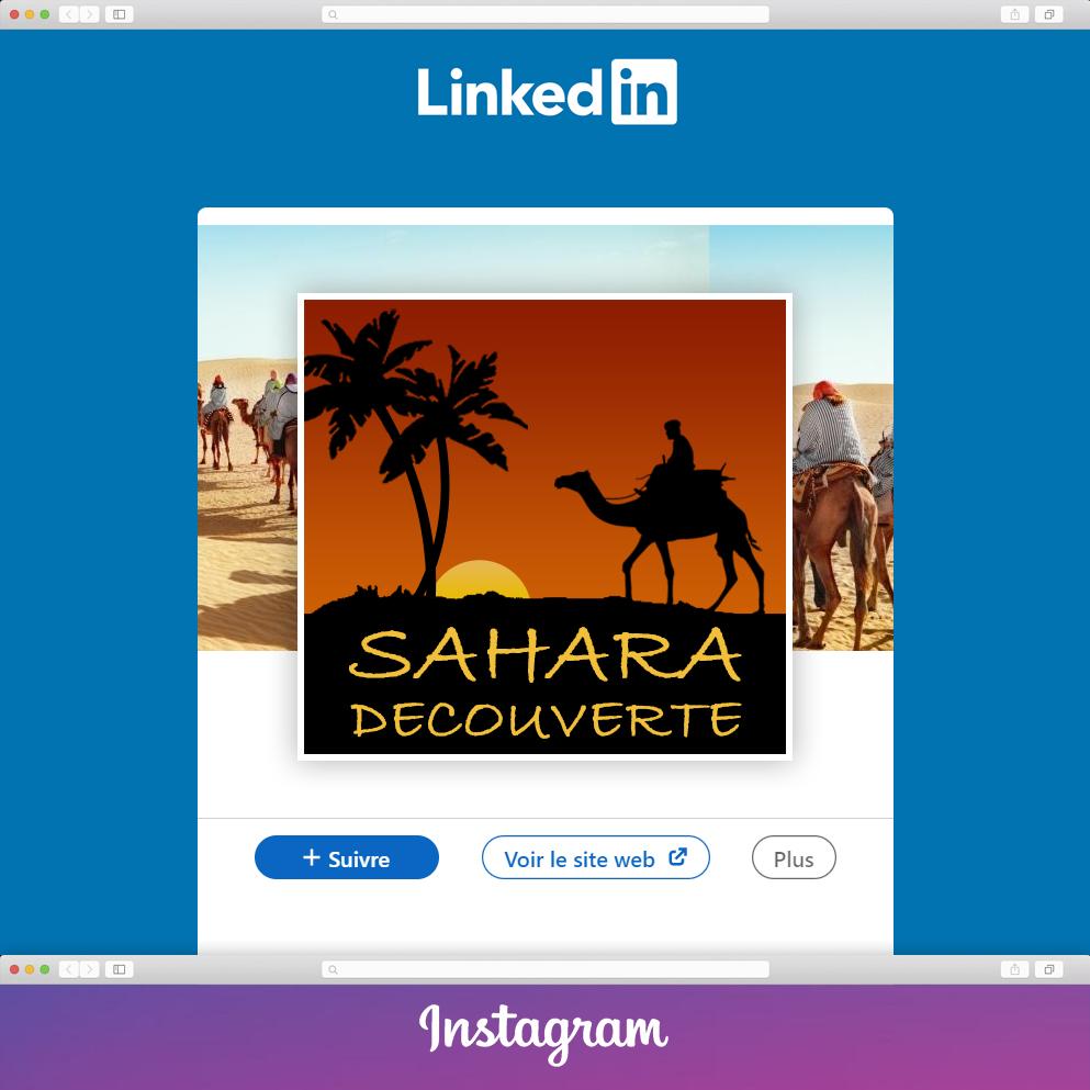 Conception graphique profil sur LinkedIn pour agence d'excursion à Marrakech