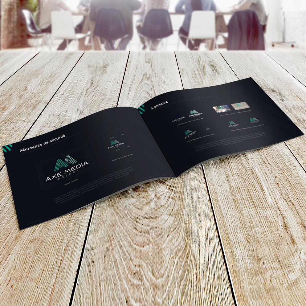 Design graphique de guide de style de marque pour agence de marketing