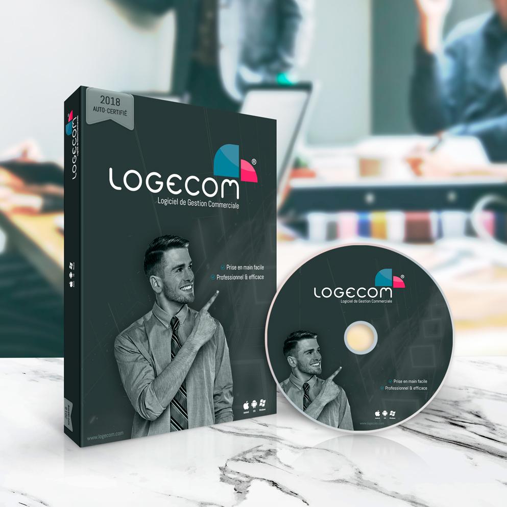 Design de packages avec étiquettes DVD et CD pour logiciels de gestion