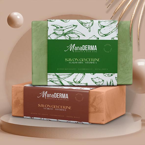 Manaderma : Étiquette, Packaging, Brochure, Création graphique, logotype, Branding design, Emballage, ...