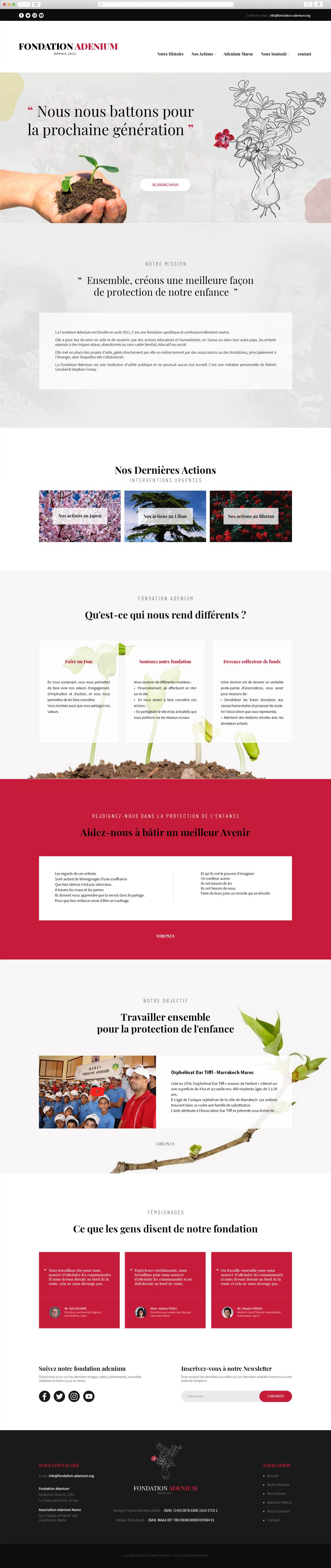 Conception graphique de site web responsive pour fondation en Suisse