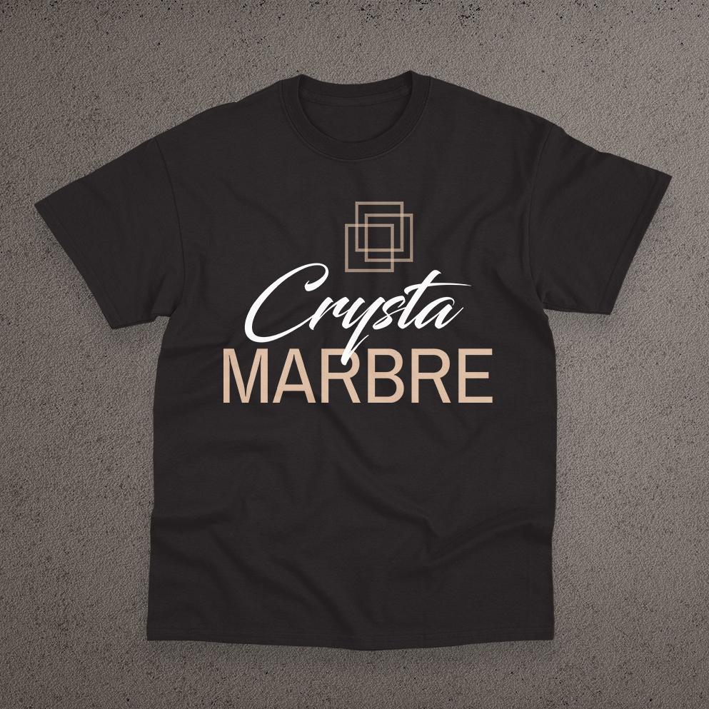 Création graphique de logotype imprimé sur t-shirt pour entreprise de nettoyage de marbre