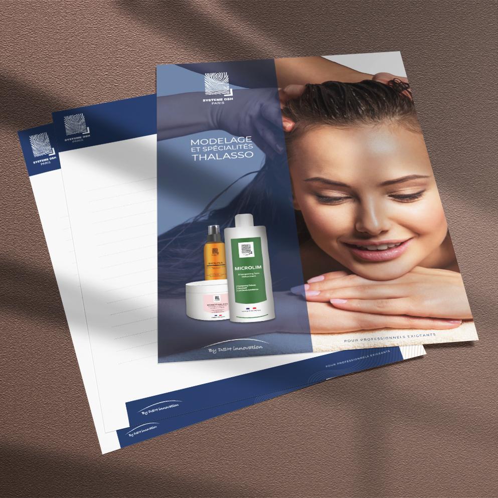 Création de brochure promotionnelle pour marque de beauté en france